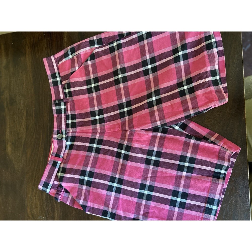 Royal and Awesome Men`s Golf Shorts Plaid In Pink Tartan Shorts Sz36